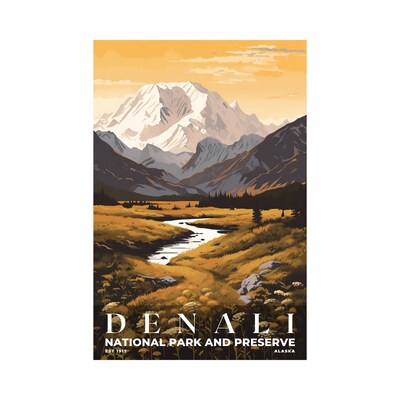 Denali National Park and Preserve Poster, Travel Art, Office Poster, Home Decor | S3 - image1
